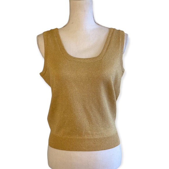ST. JOHN Gold Tank Shimmer Sleeveless | Medium - Picture 1 of 10
